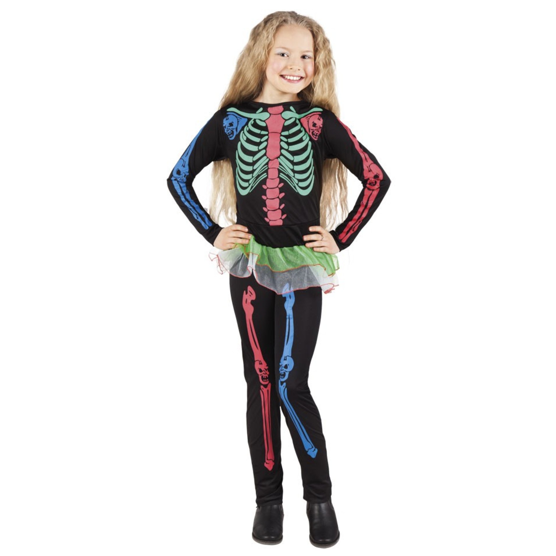 Fato Esqueleto Neon Menina