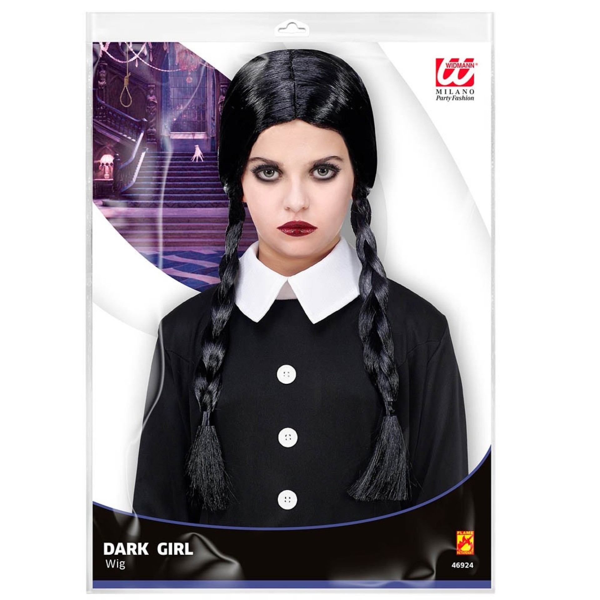 Peruca Tranças Pretas Infantil