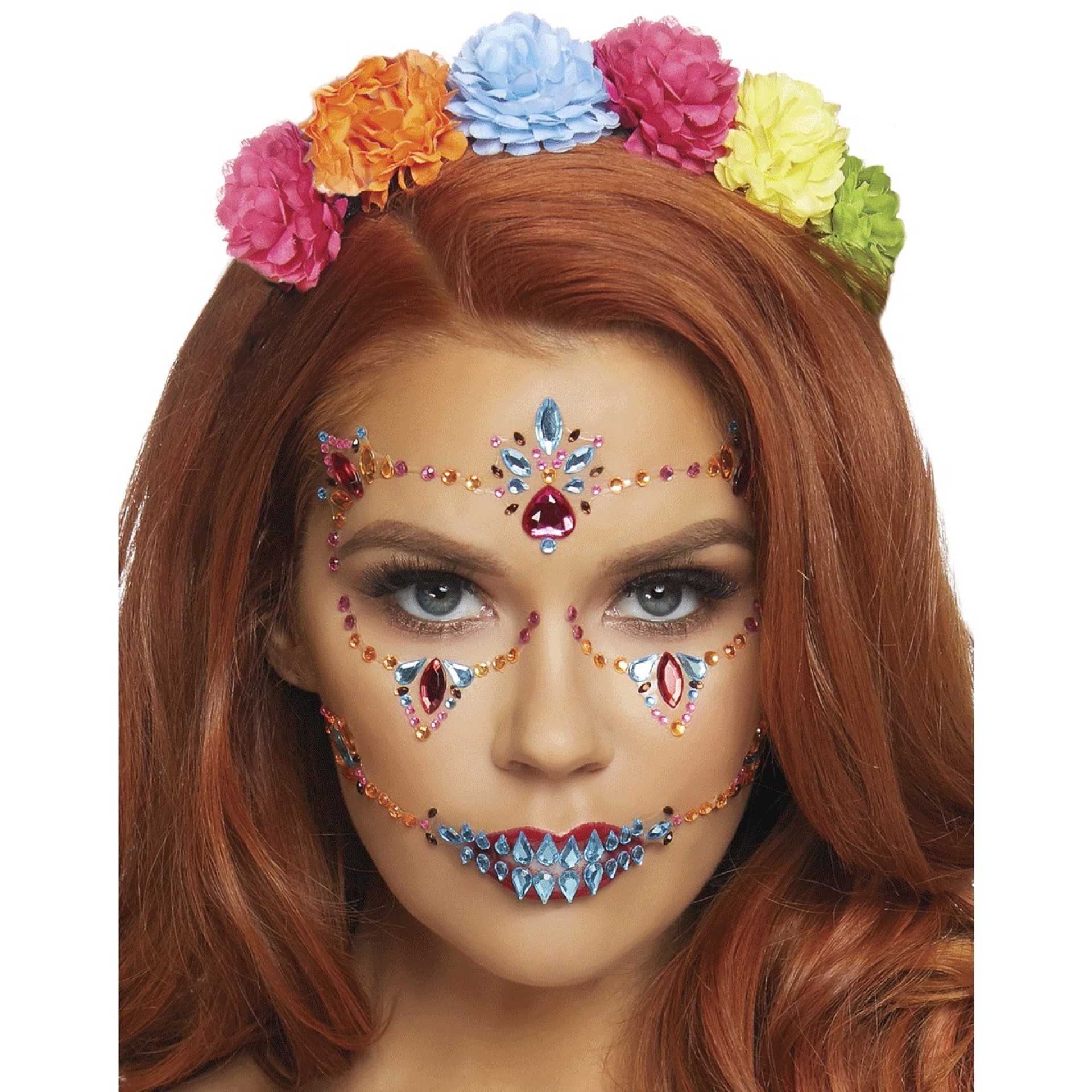 Brilhantes Adesivos Rosto Caveira Mexicana