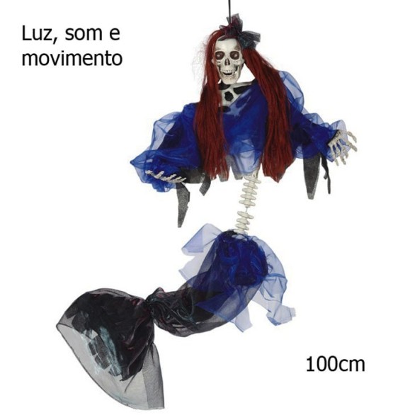 Esqueleto Sereia Fantasma 100cm