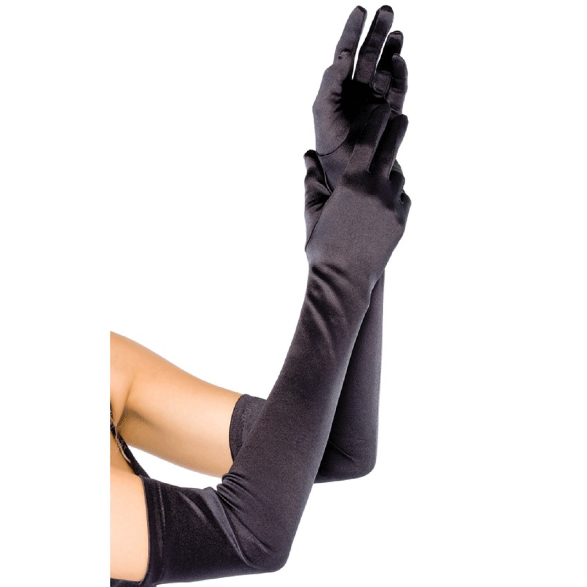 Luvas Longas Cetim Pretas