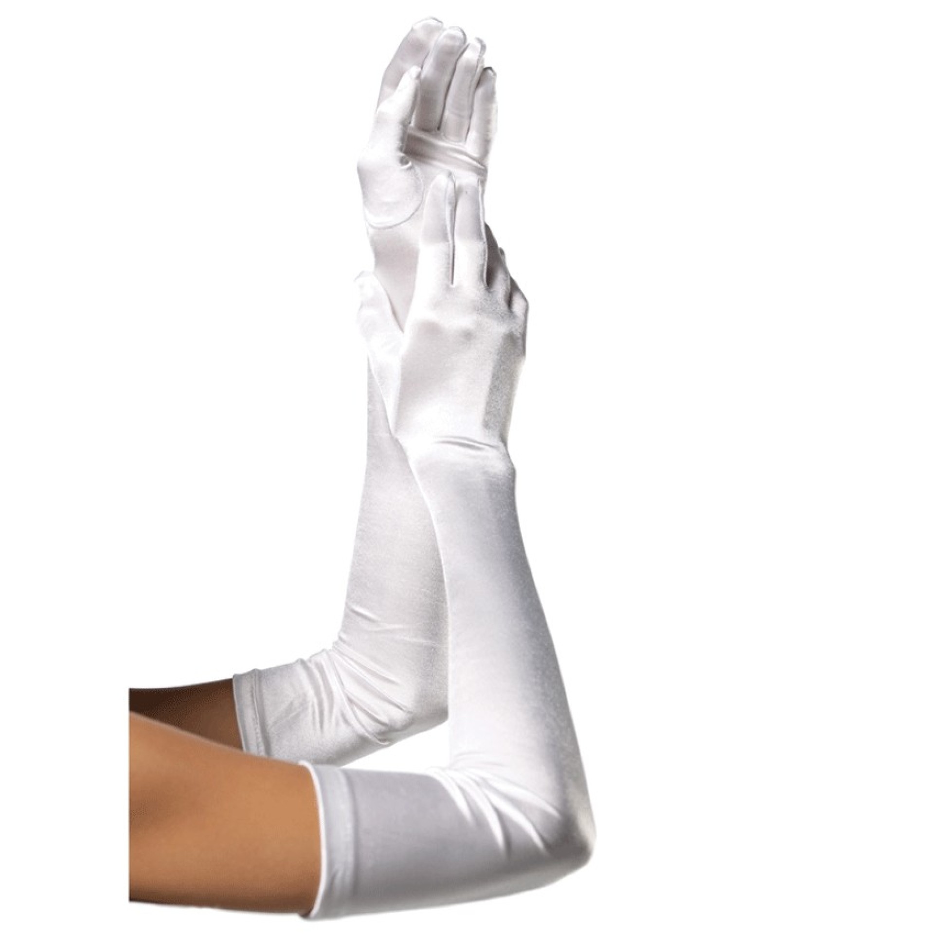 Luvas Longas Cetim Brancas