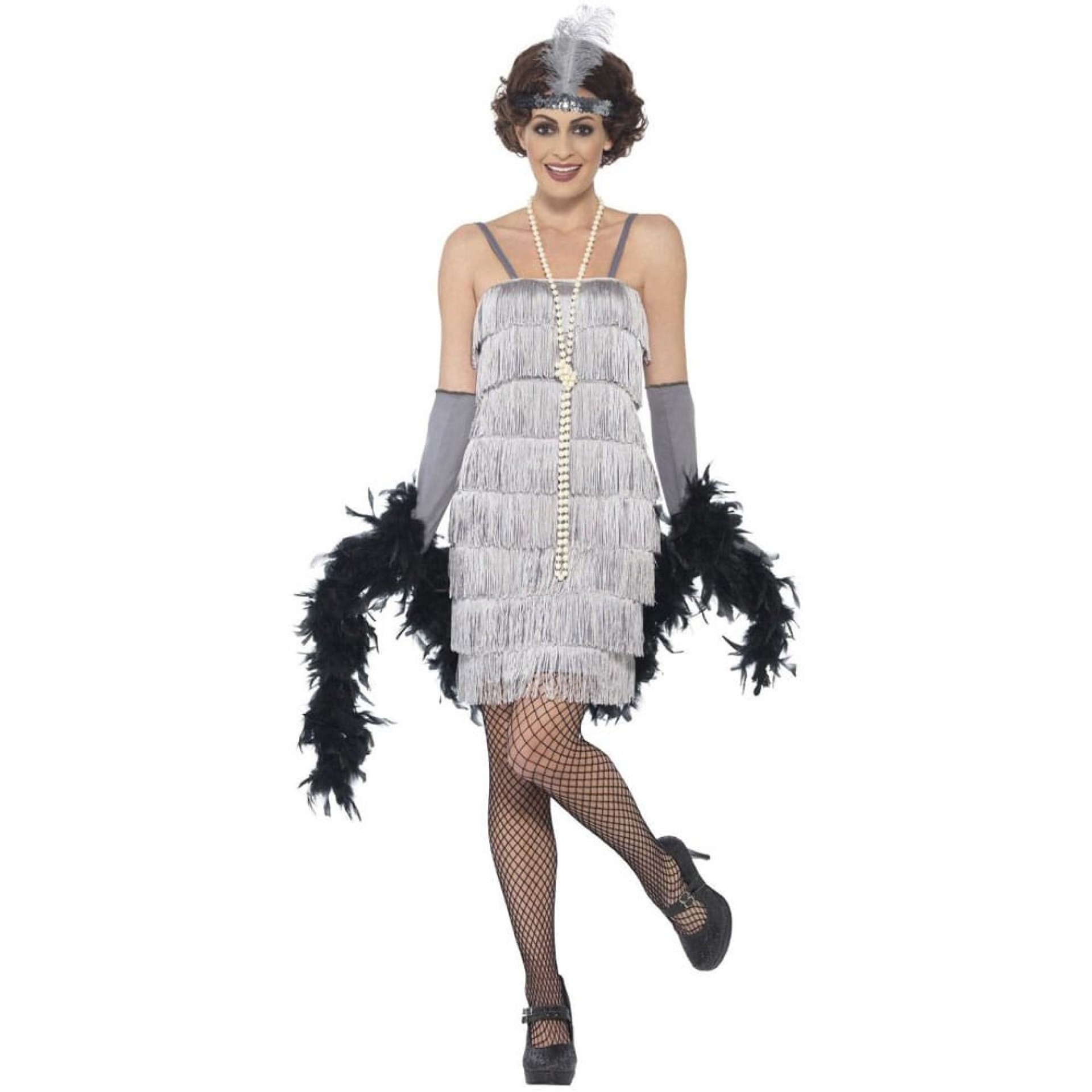 Fato Lady Flapper Prateado