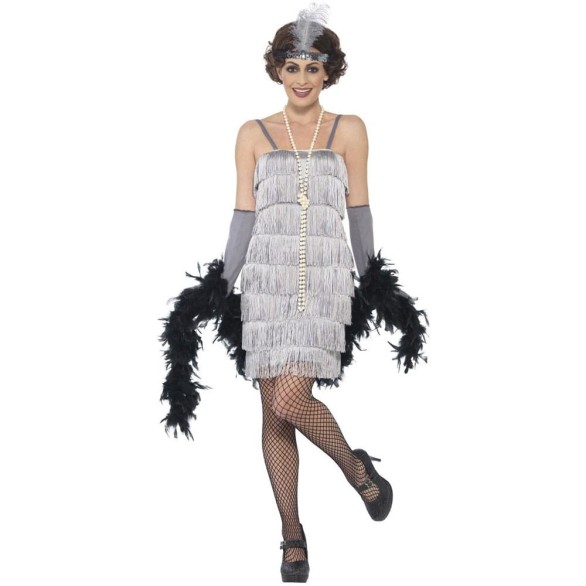 Fato Lady Flapper Prateado