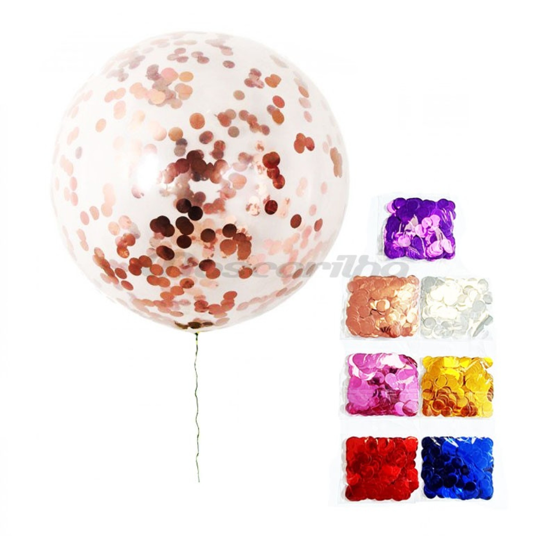 Balão Transparente com Confetis 60cm