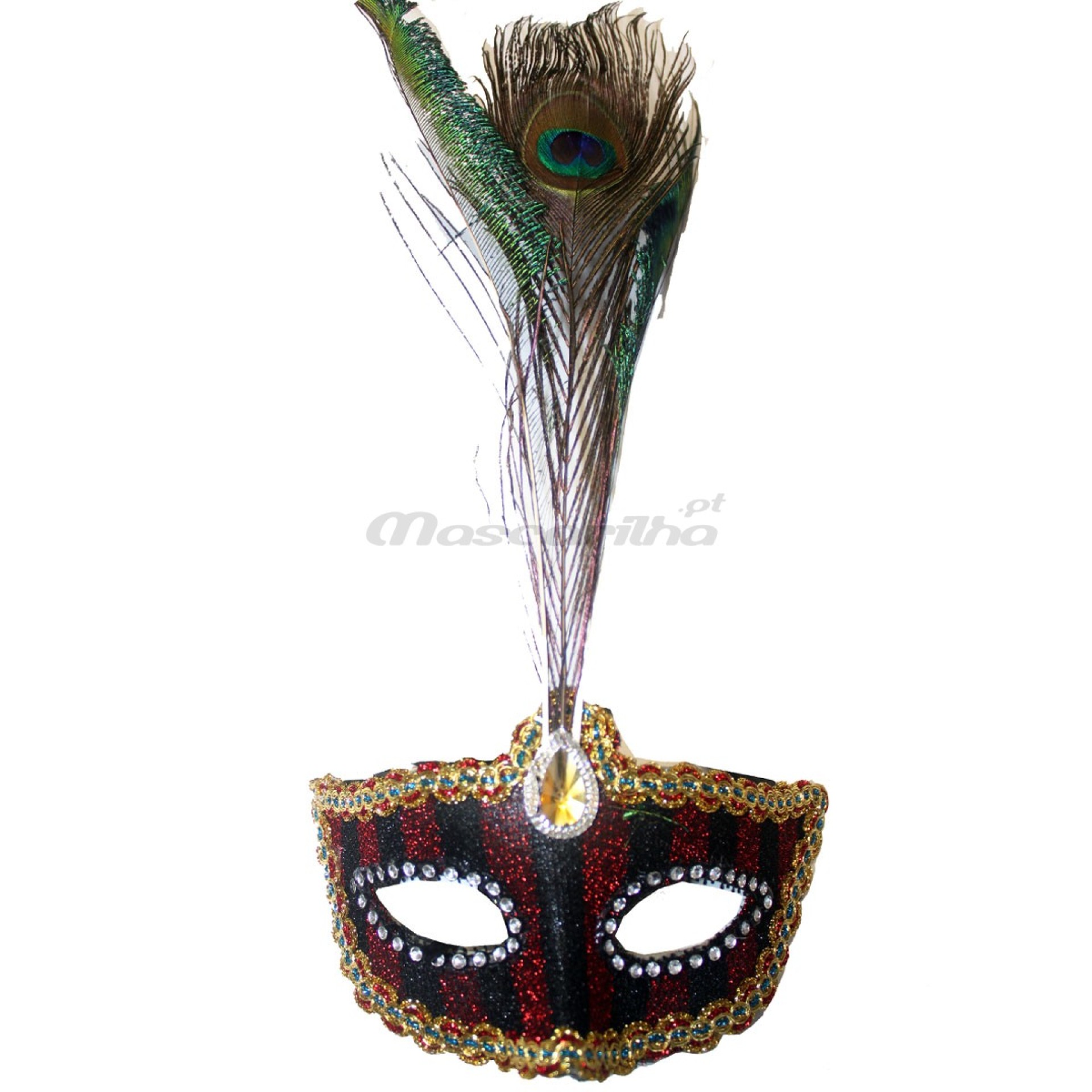 Máscara Veneziana Pavão