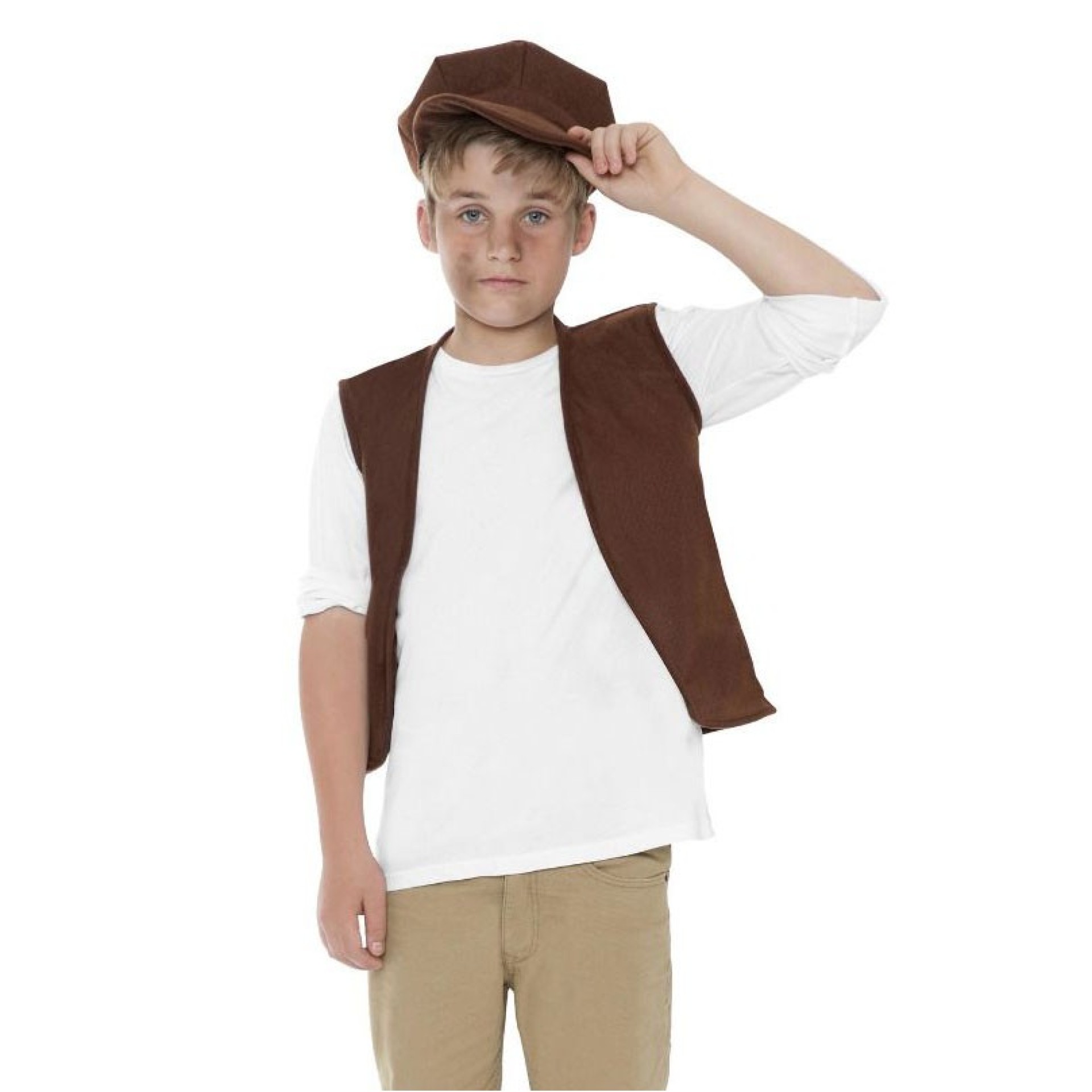 Colete e Boné Infantil Castanho