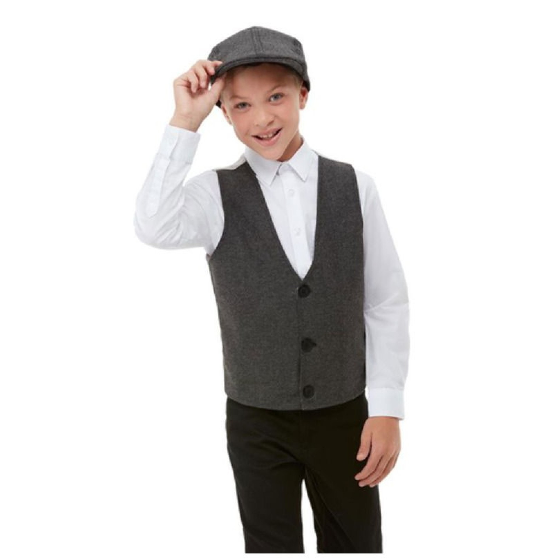 Colete e Boina Infantil Cinza