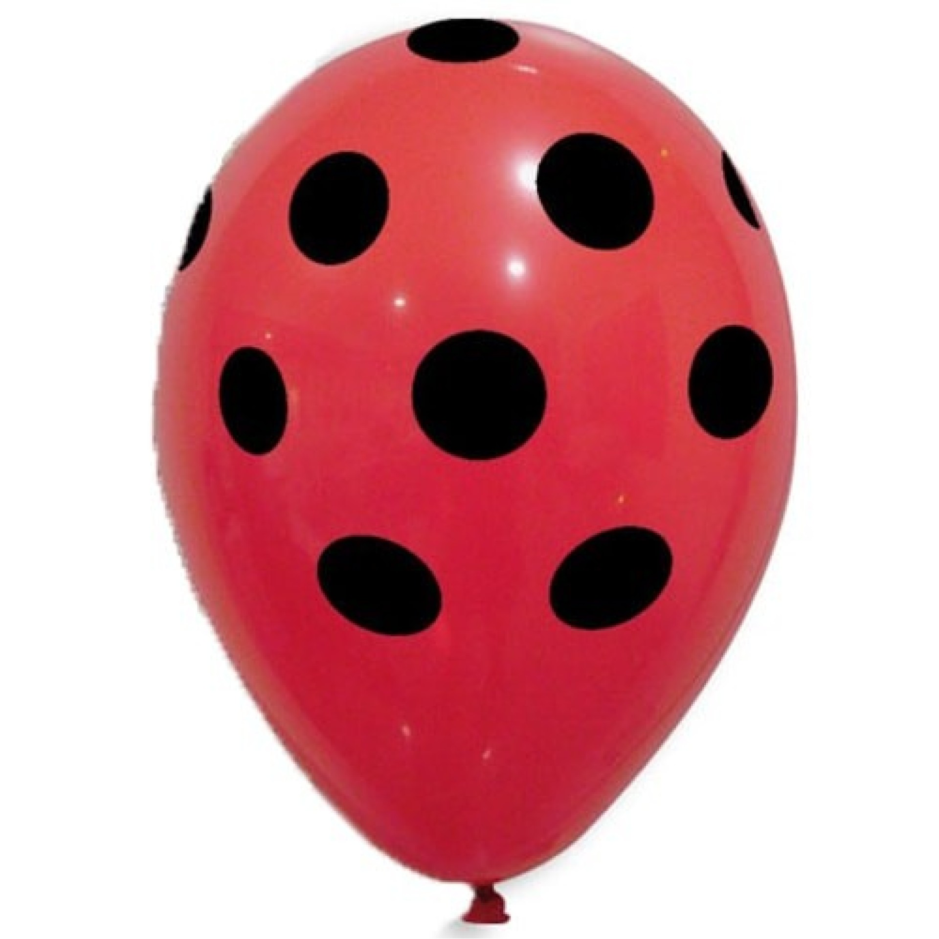 Balões Vermelhos com Bolinhas Pretas 6uni