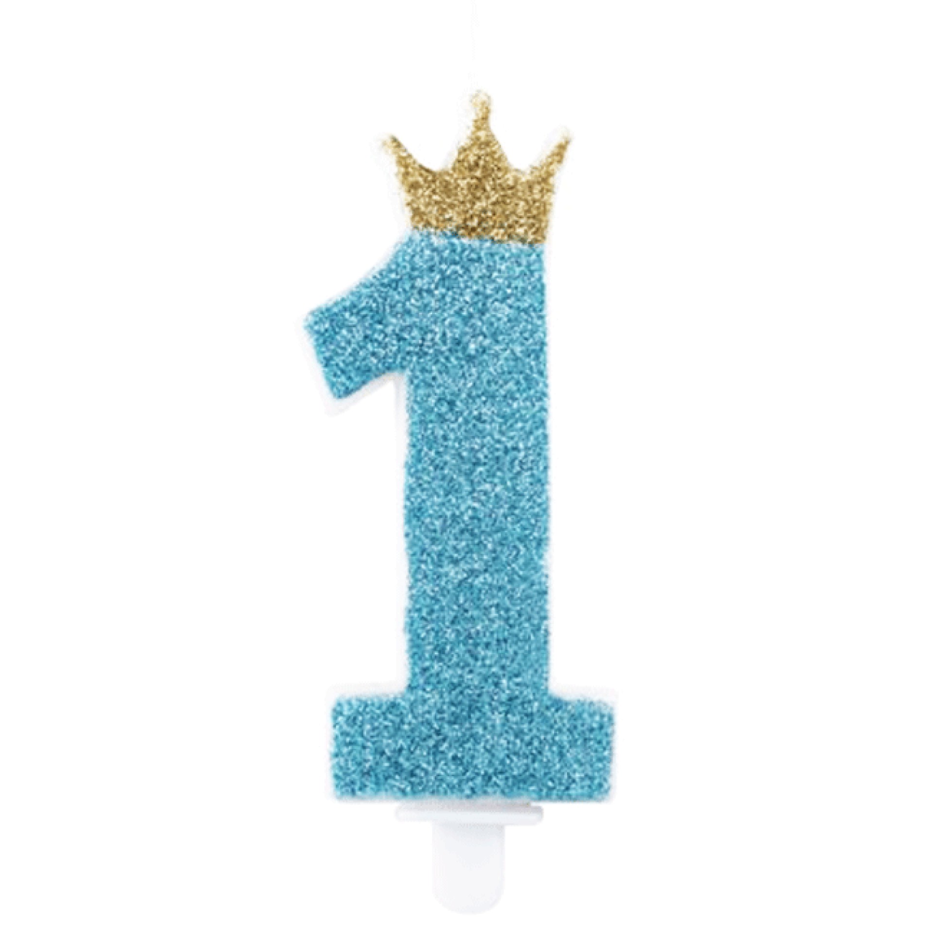 Vela 1º Aniversário Menino Azul com Glitter