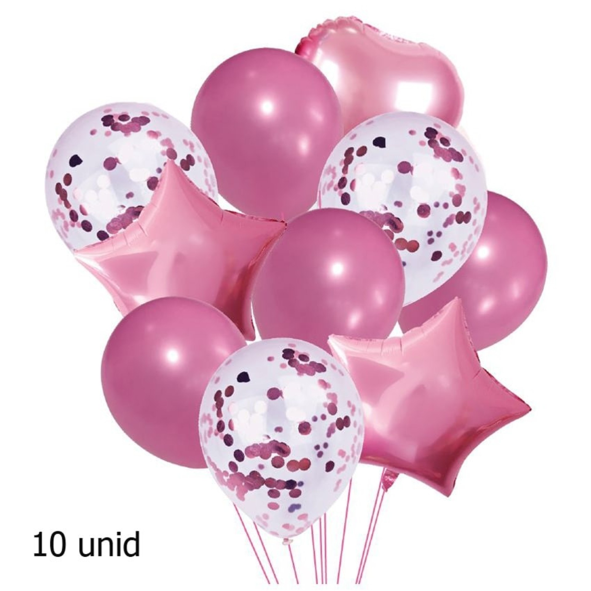 Kit Balões Decorativos Rosa 10 unid