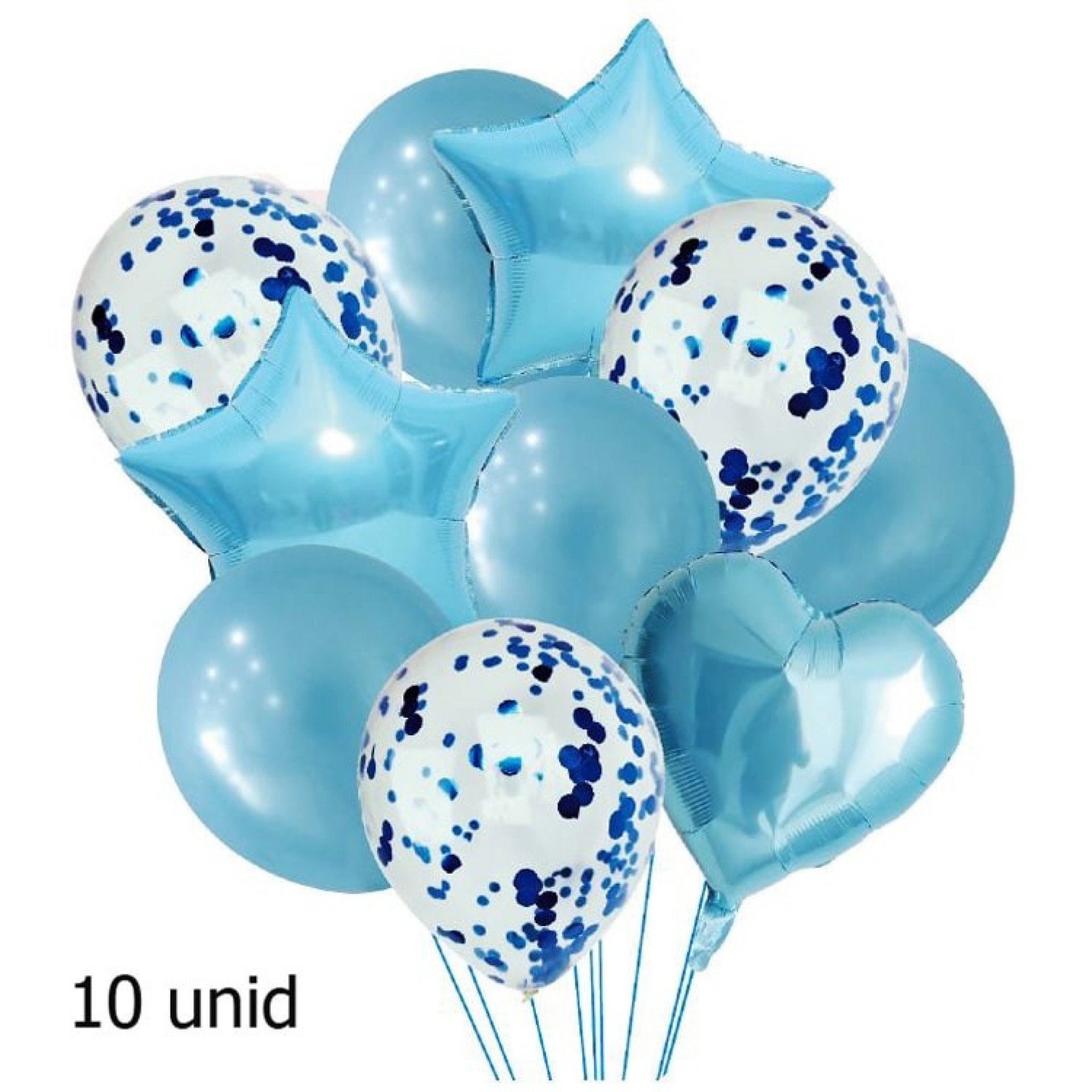 Kit Balões Decorativos Azul 10 unid