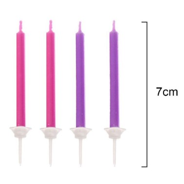 Velas Rosa Lilás Chama Colorida 12 unid Velas Rosa Lilás Chama Colorida 12 unid