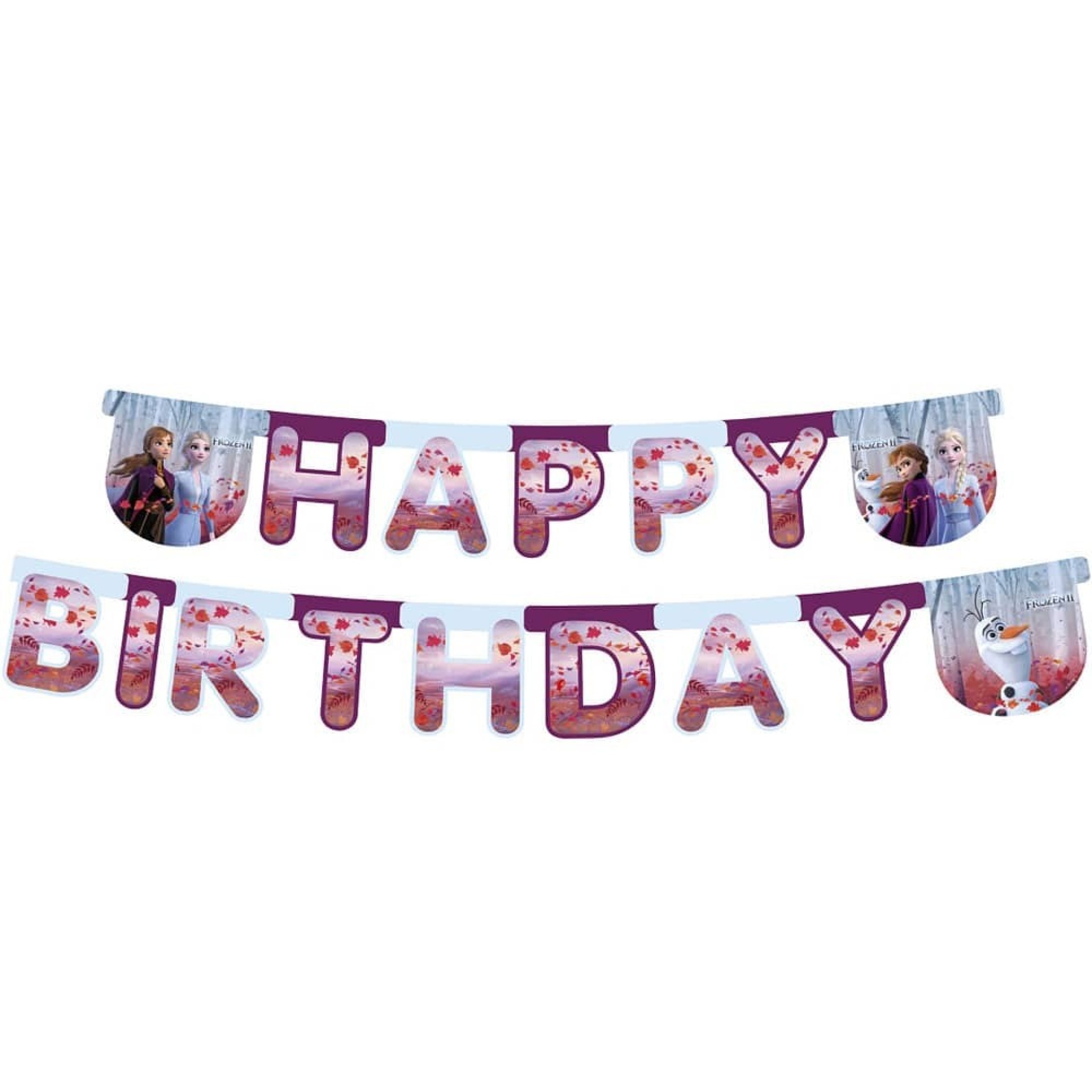Bandeirolas Frozen Happy Birthday