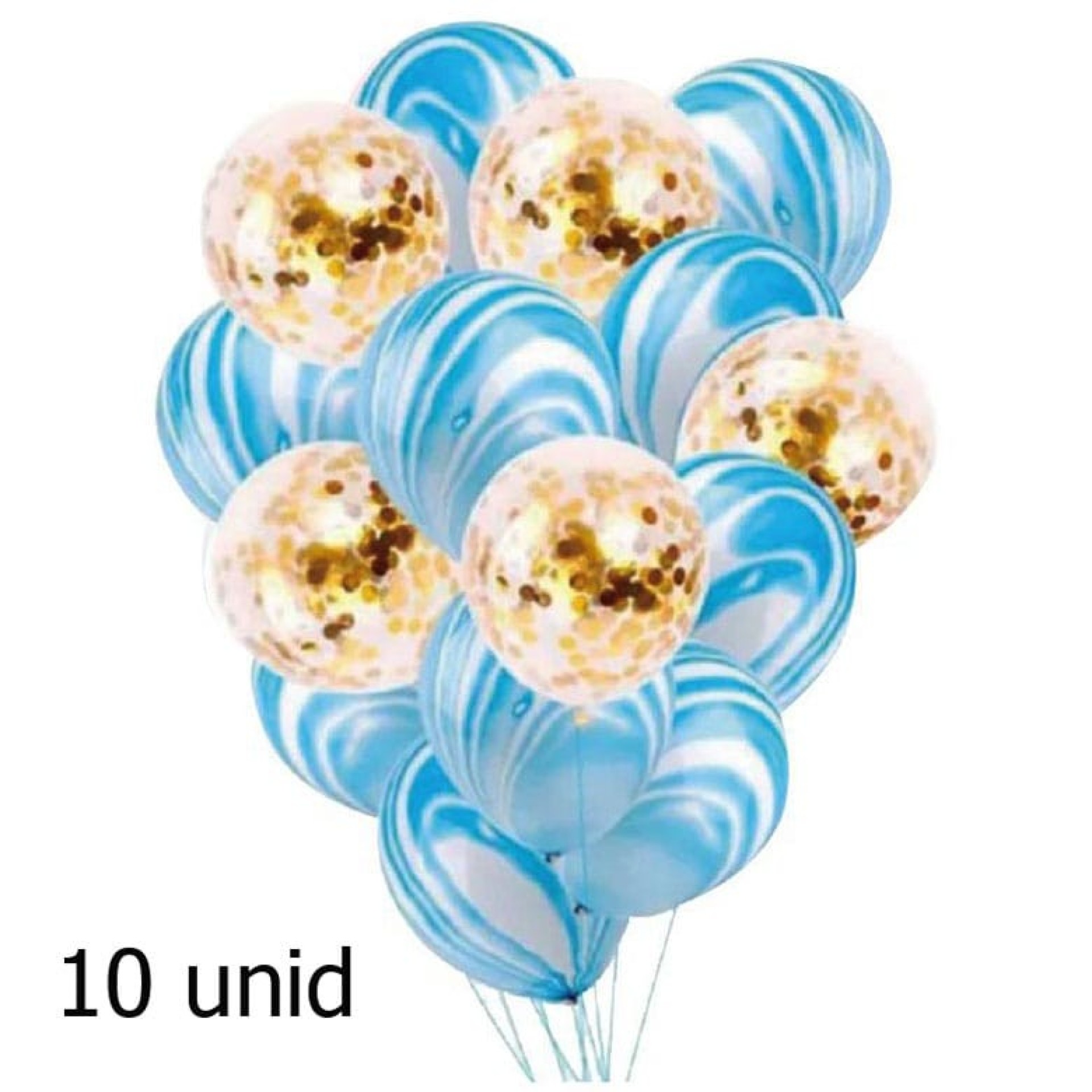 Kit Balões Marblez Azul 10 unid