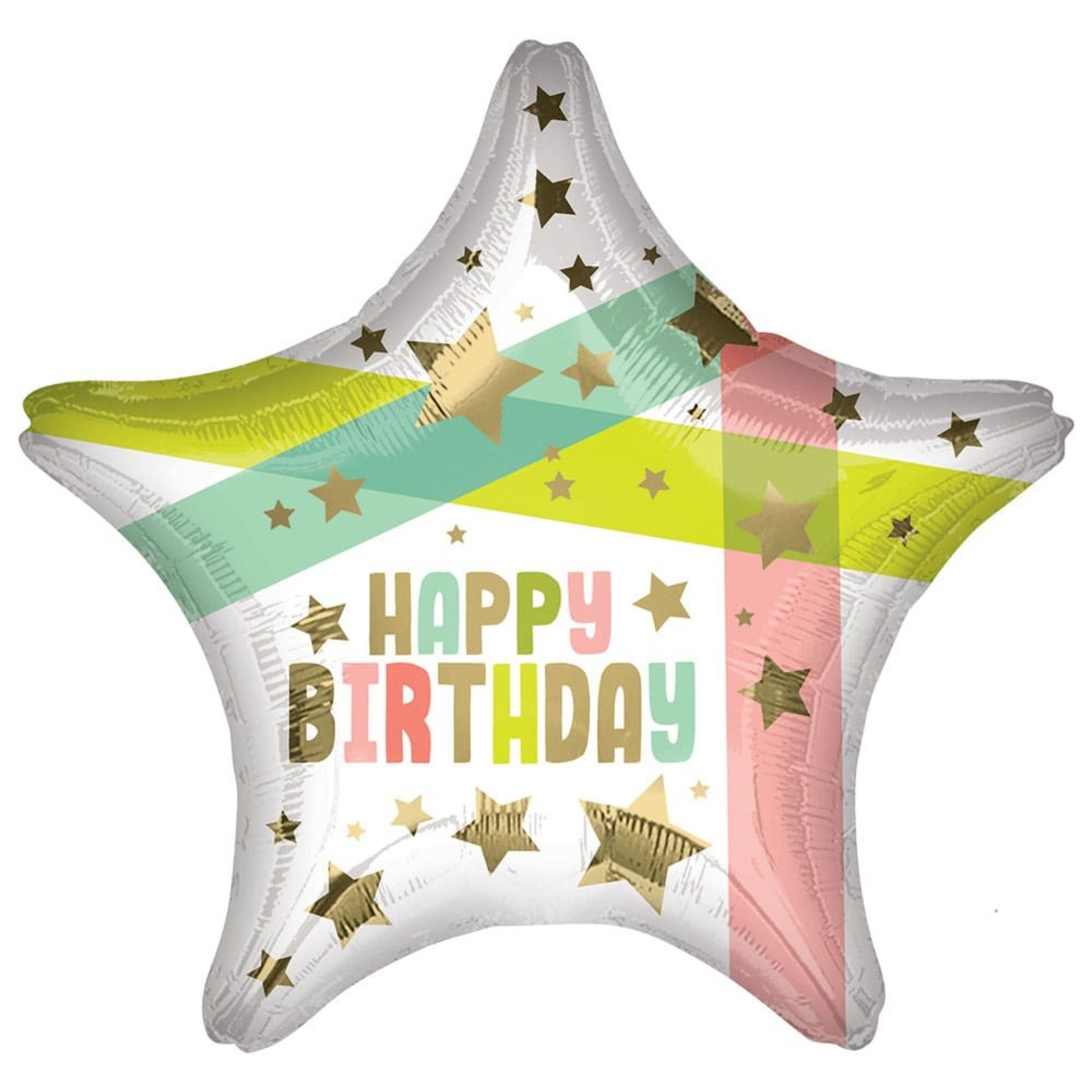 Balão Estrela Pastel Happy Birthday 48cm