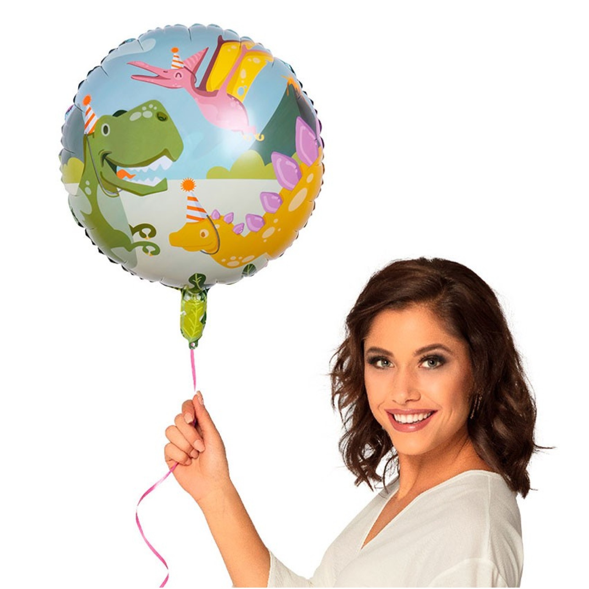 Balão Redondo Foil Dinossauro