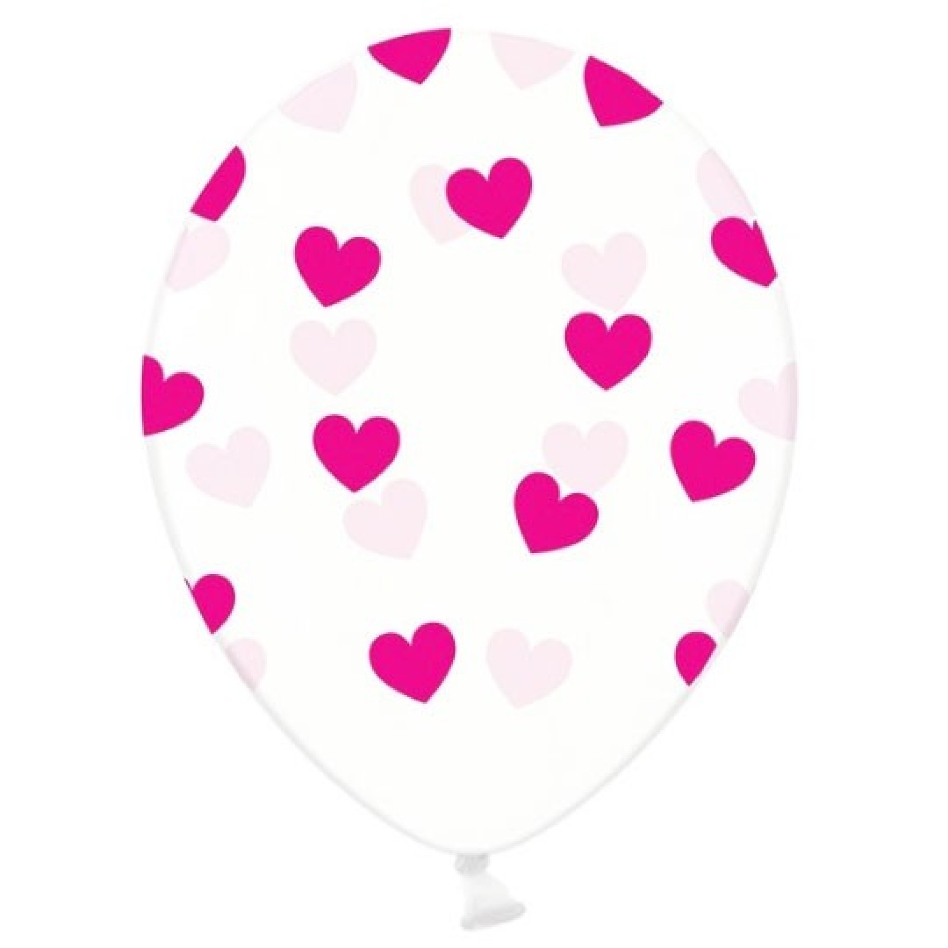 Balões Latex Corações Rosa 6 unid