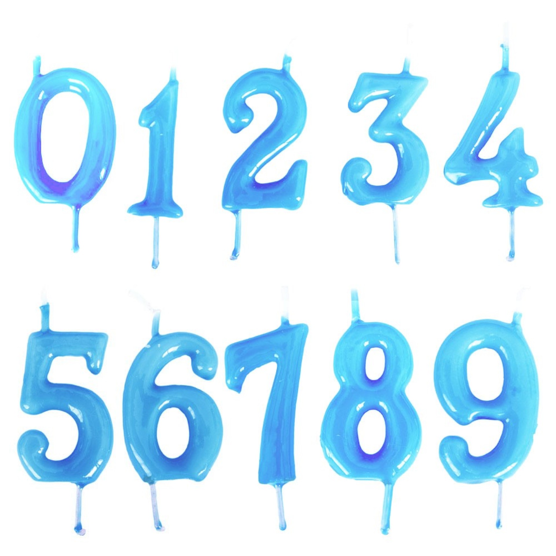 Vela de Aniversário Número Azul