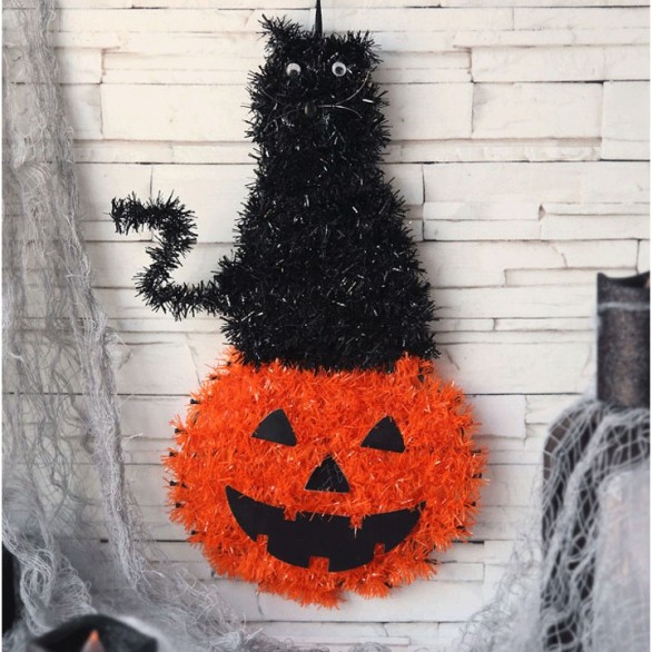 Decorao Gato e Abbora de Halloween