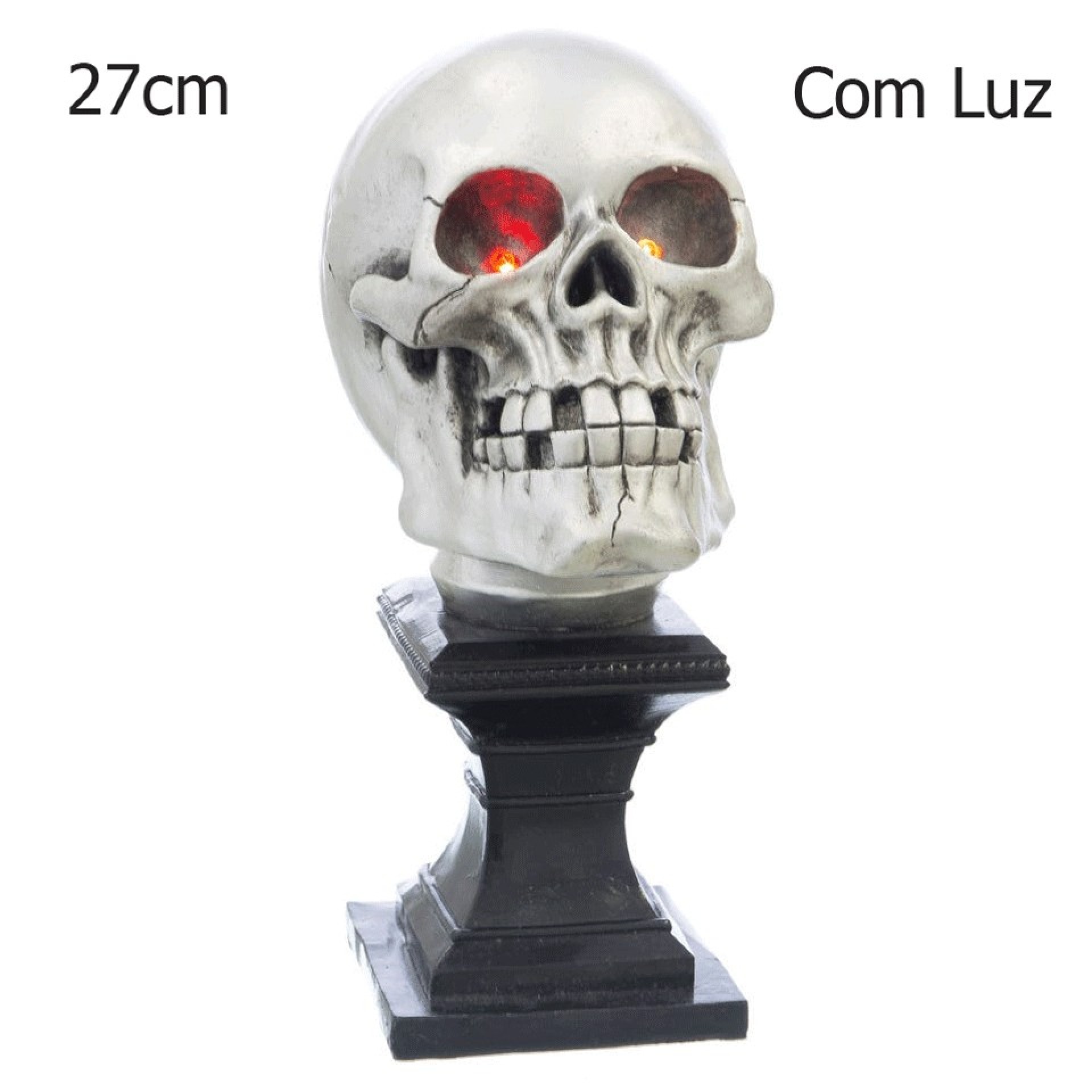 Caveira em Pedestal com Luz