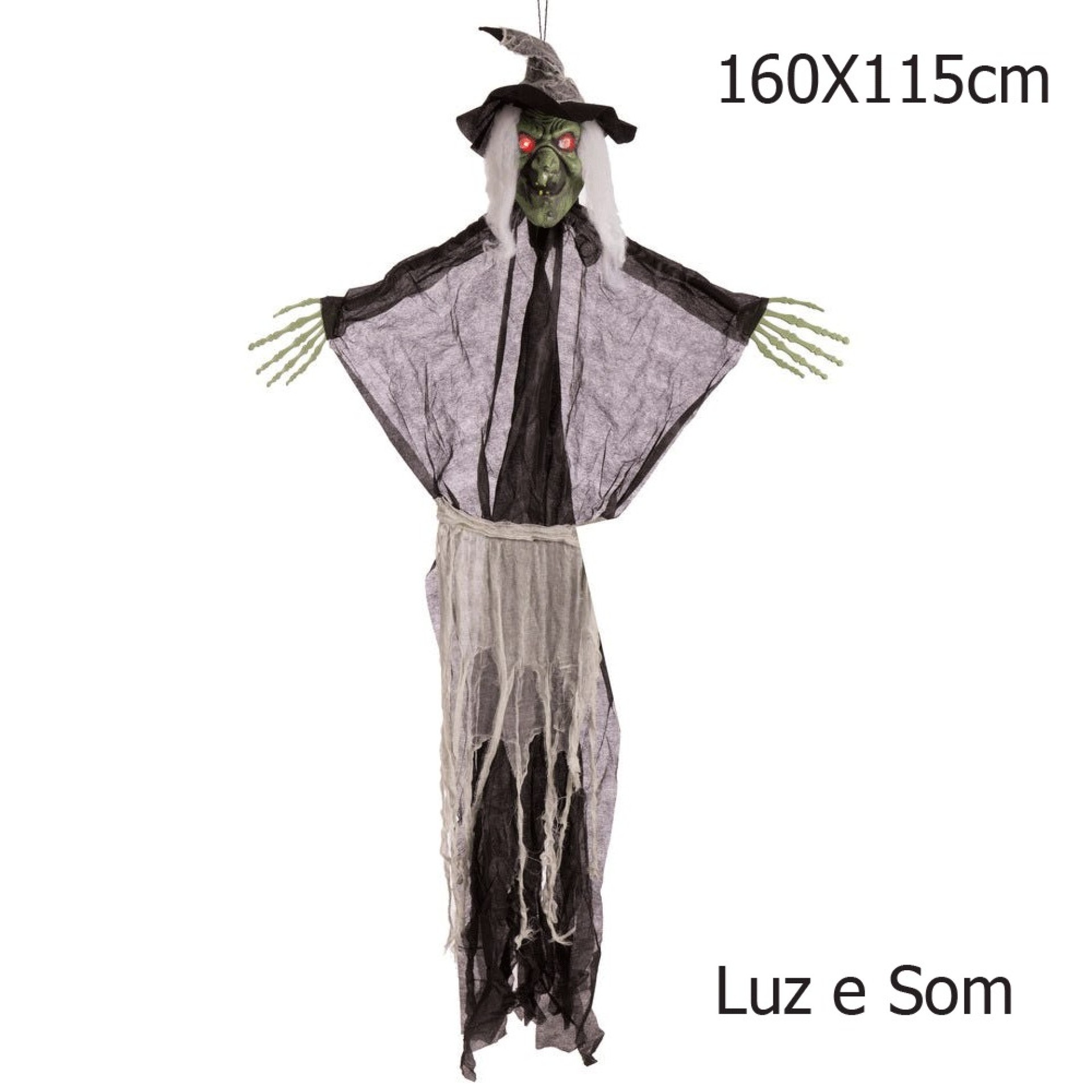 Bruxa Verde Com Luz e Som 160cm