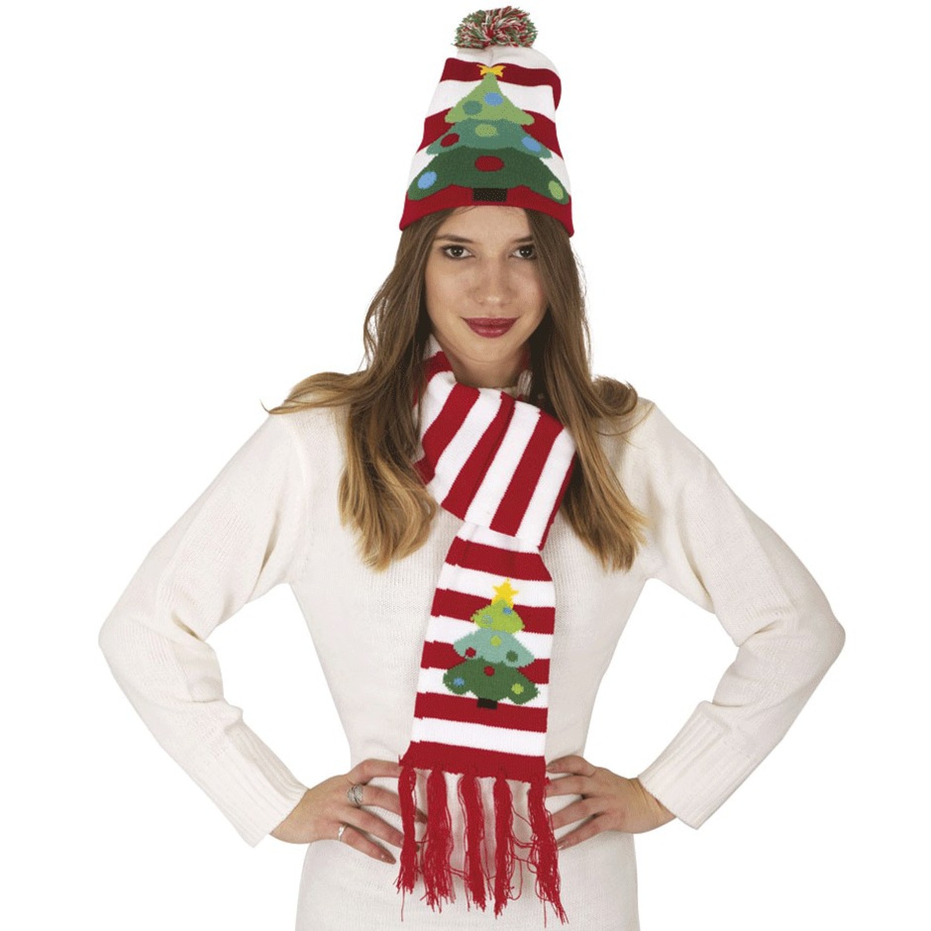 Gorro e Cachecol Arvore de Natal