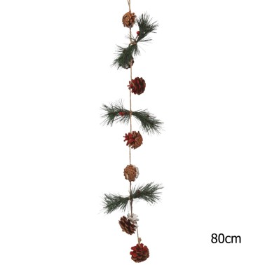 Grinalda Natal Com Pinhas 80cm