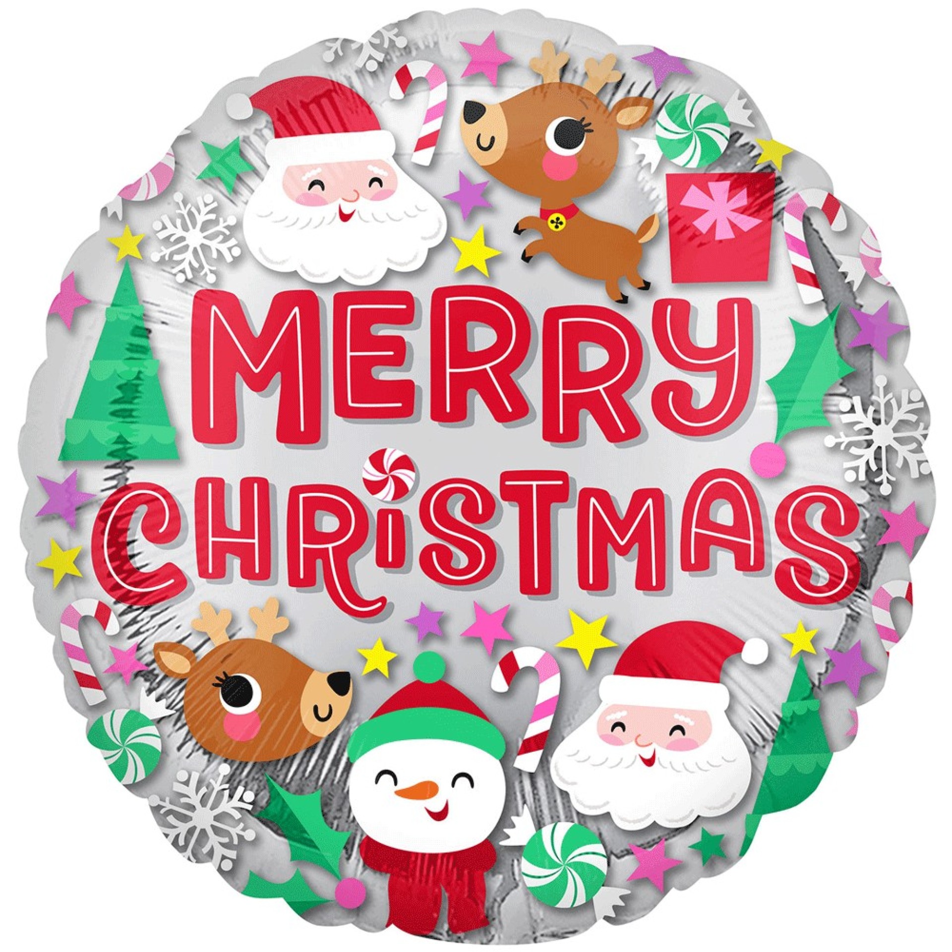 Balão Merry Christmas Redondo 43cm