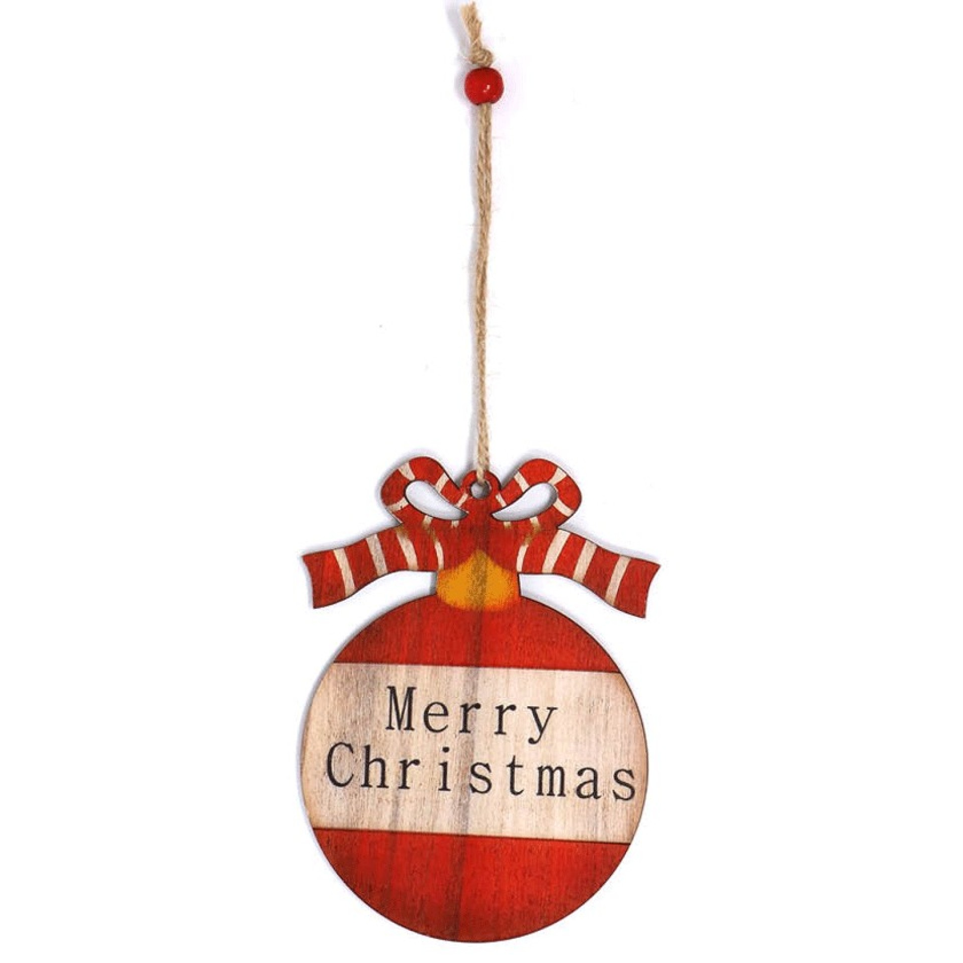 Bola Madeira Merry Christmas 12cm