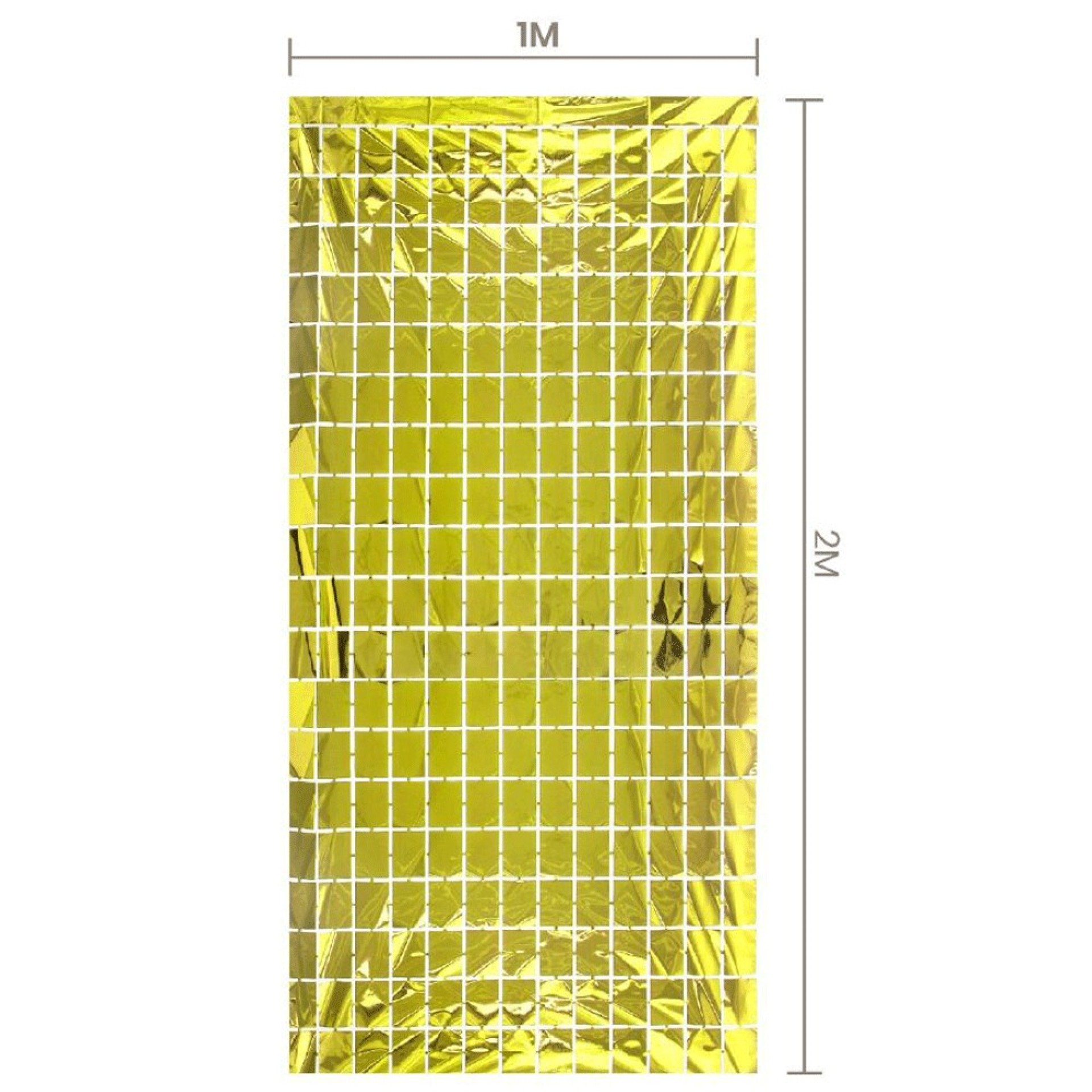 Cortina Quadrados Dourados
