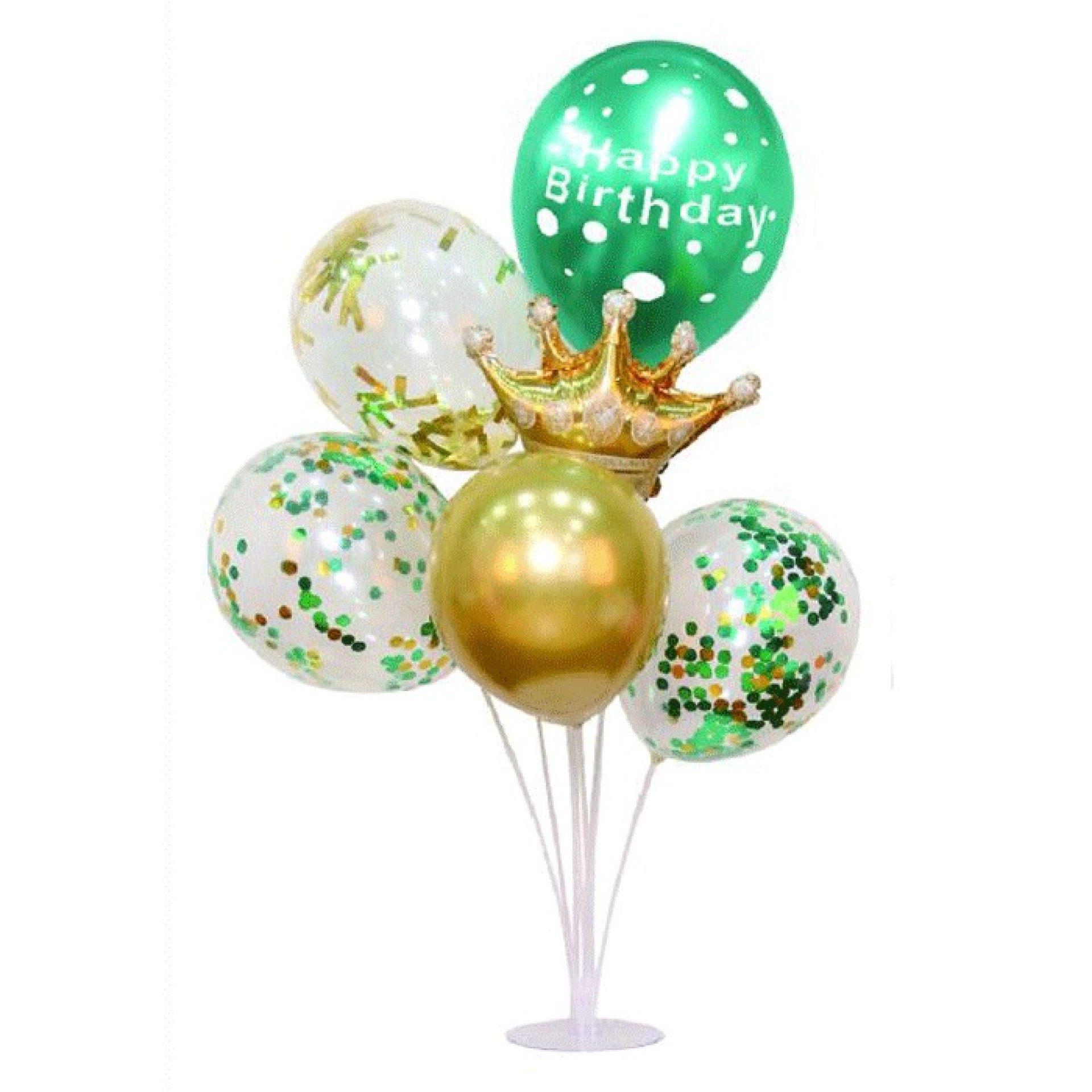 Kit Bouquet Balões Verde Ouro 7unid