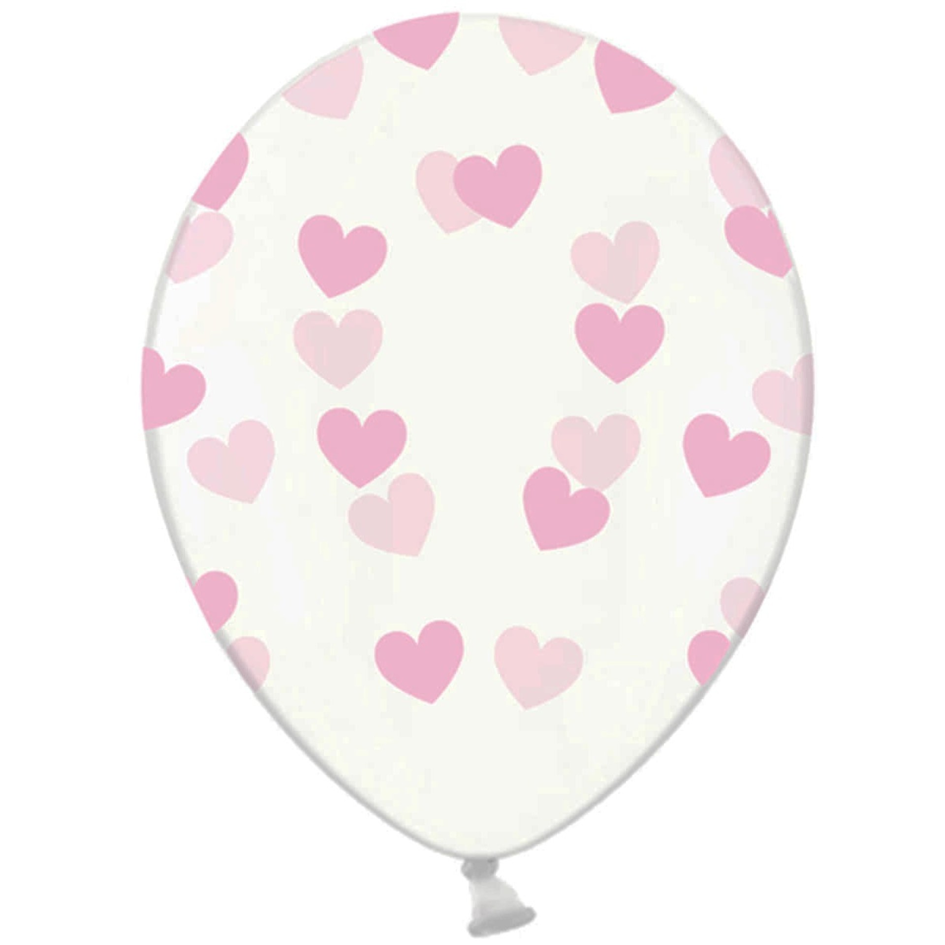 Balões Latex Corações Rosa Claro 6 unid