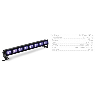Projector de Luz negra 8 Leds UV Projector de Luz negra 8 Leds UV
