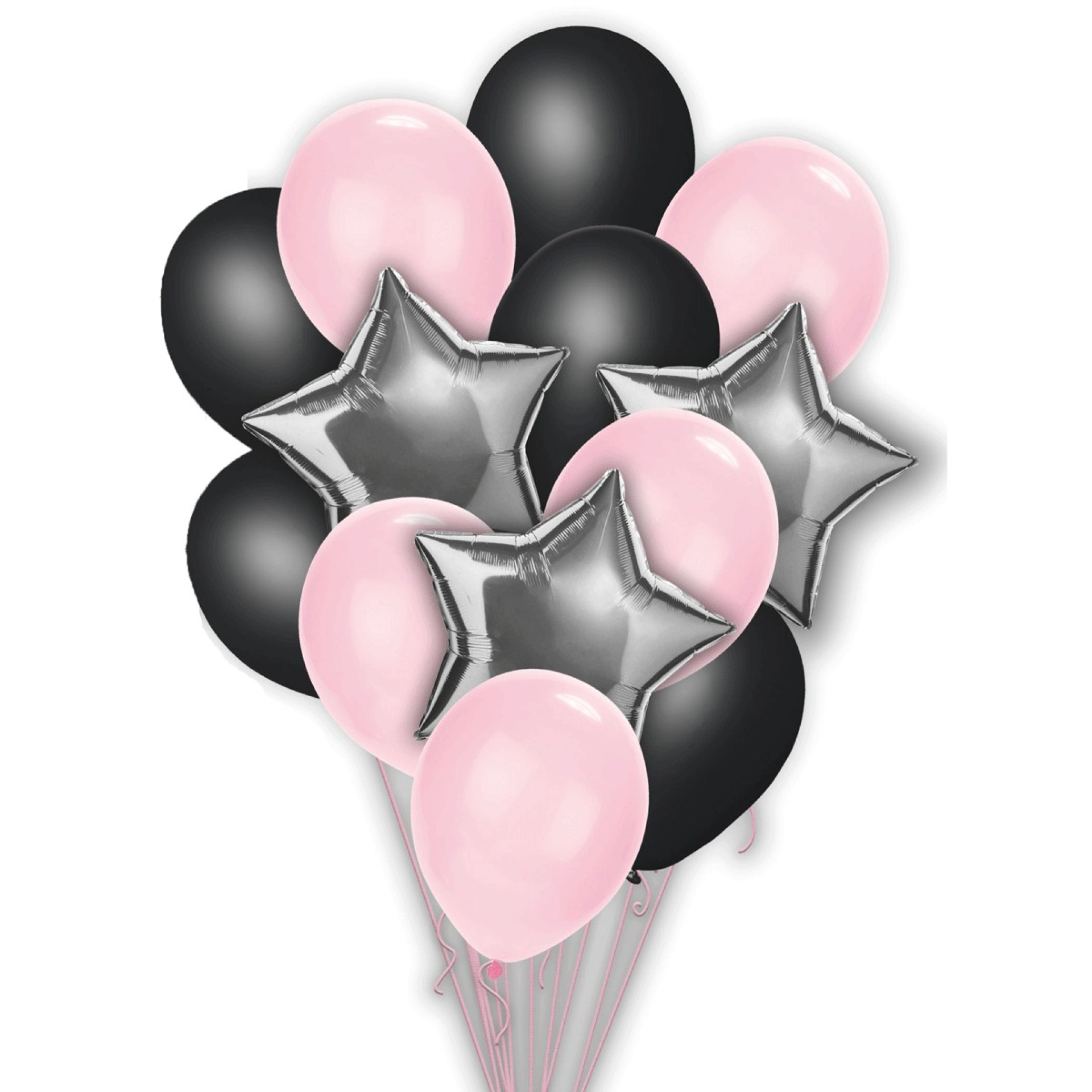 Kit Balões Rosa e Preto