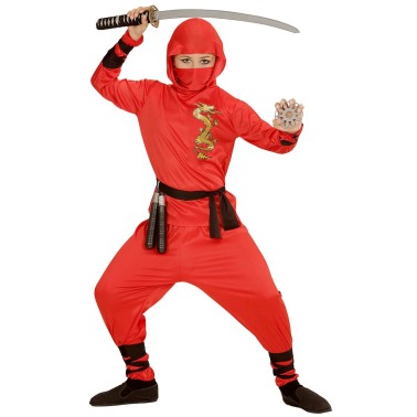 Fato Dragão Ninja Vermelho Menino Fato Dragão Ninja Vermelho Menino