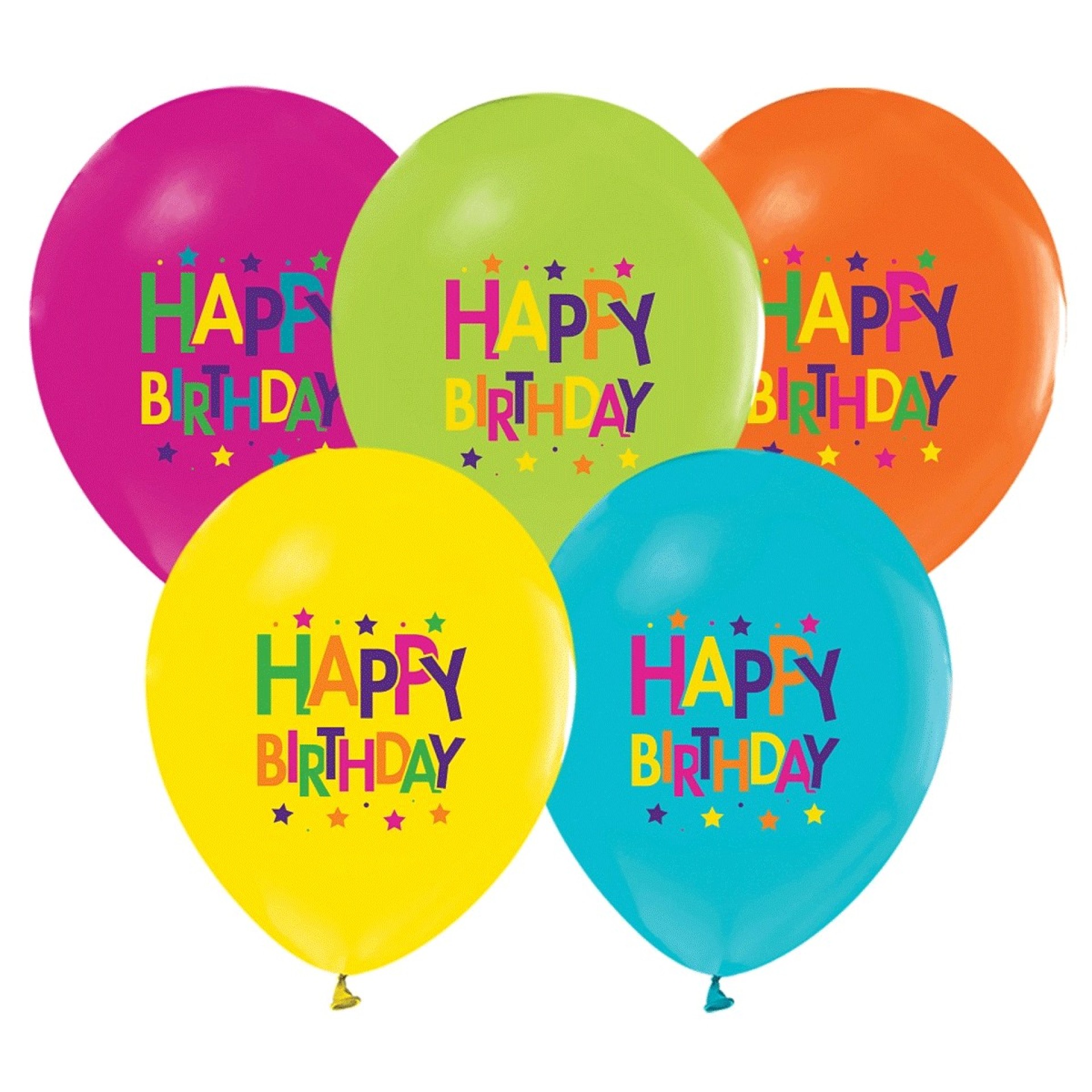 Balões Happy Birthday Coloridos 5 unid