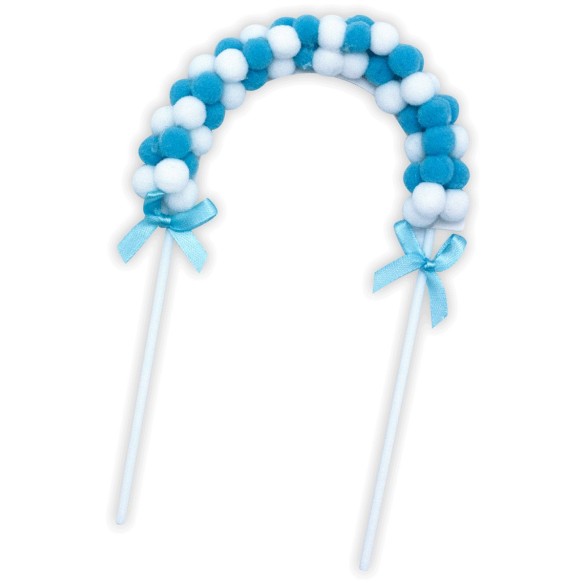 Topo Bolo Arco Balões Azul