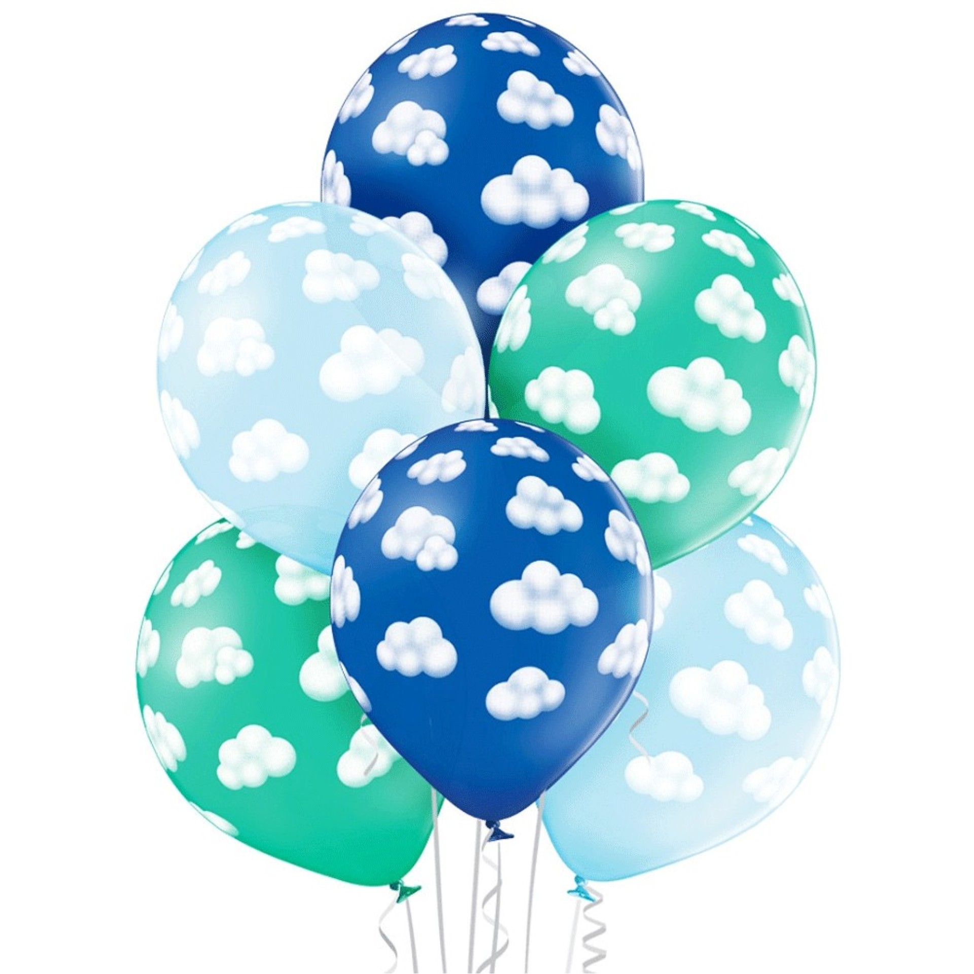 Balões Nuvens Menino 6 Unid