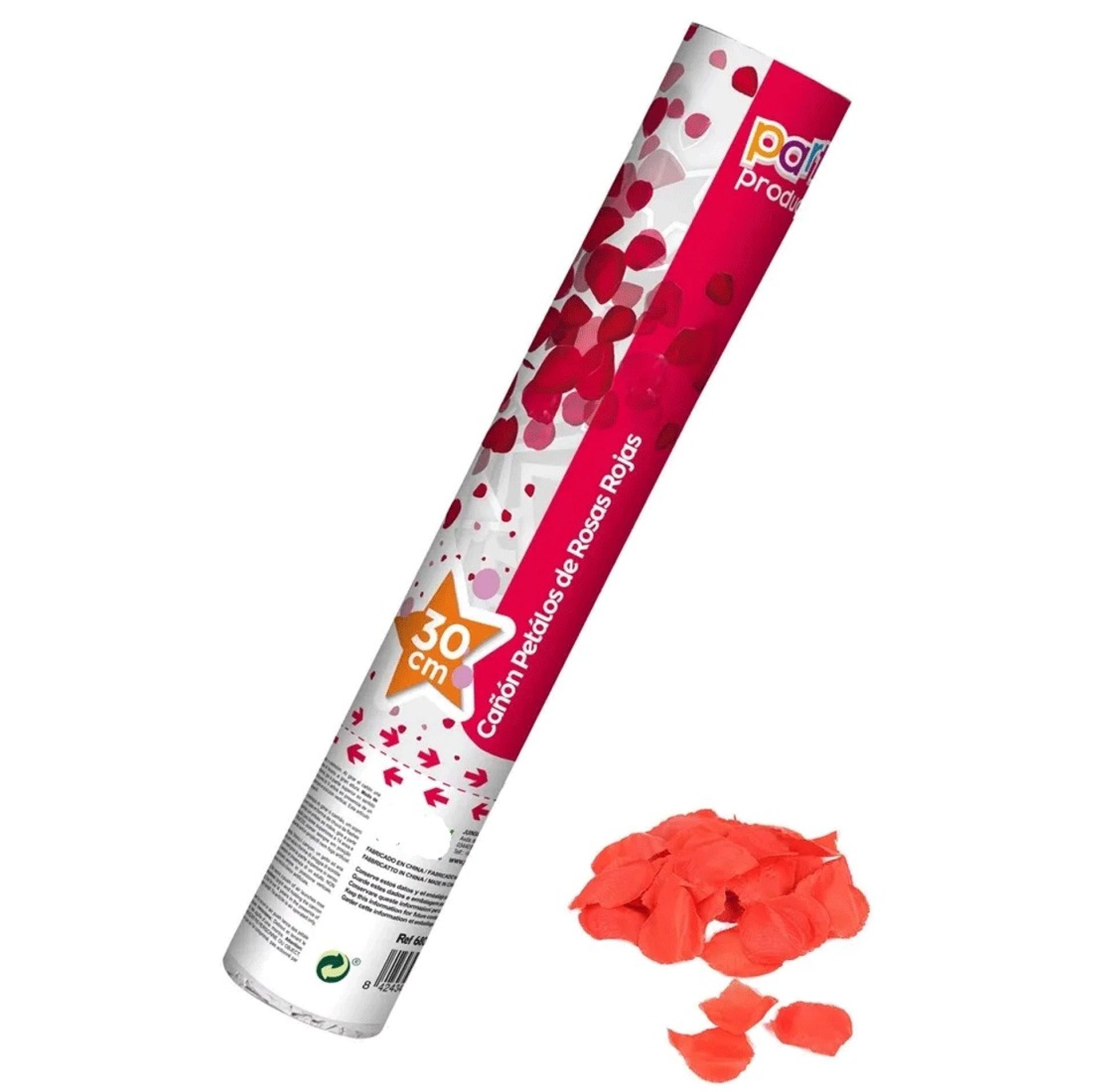 Lança Confettis Pétalas Vermelhas 30cm