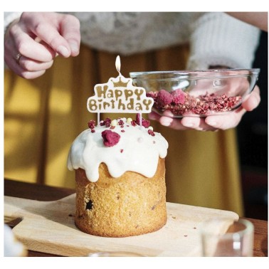 Vela Happy Birthday Coroa 7cm Vela Happy Birthday Coroa 7cm