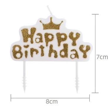 Vela Happy Birthday Coroa 7cm