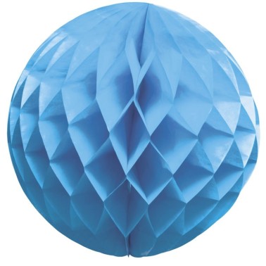 Balo de Papel Azul em Favos 25cm