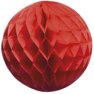 Balo de Papel Vermelho 25cm em Favos