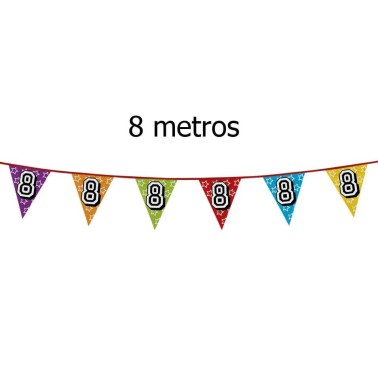 Bandeirolas Numero 8 Brilhantes