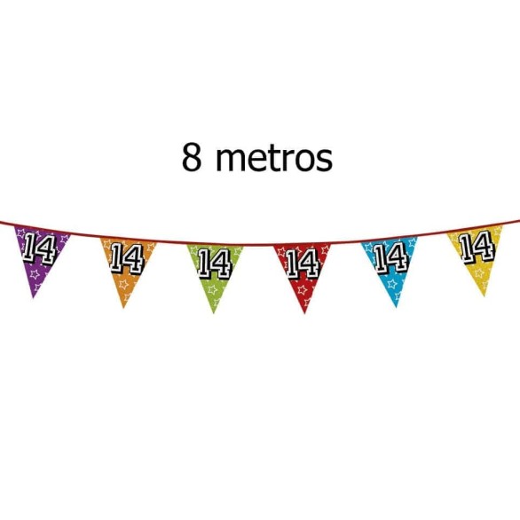 Bandeirolas Numero 14 Brilhantes