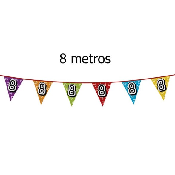 Bandeirolas Numero 8 Brilhantes