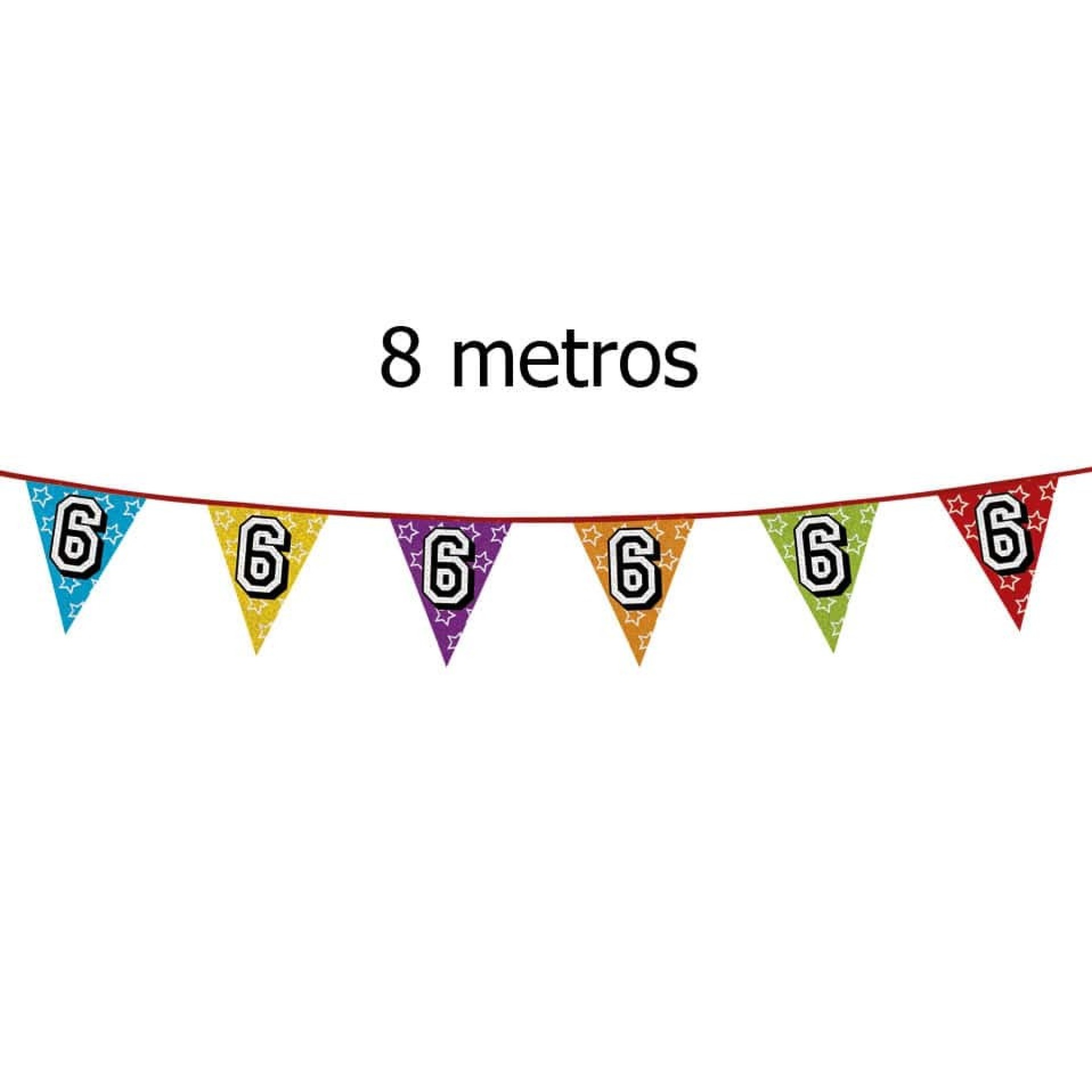 Bandeirolas Numero 6 Brilhantes