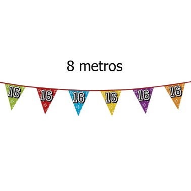 Bandeirolas Numero 16 Brilhantes