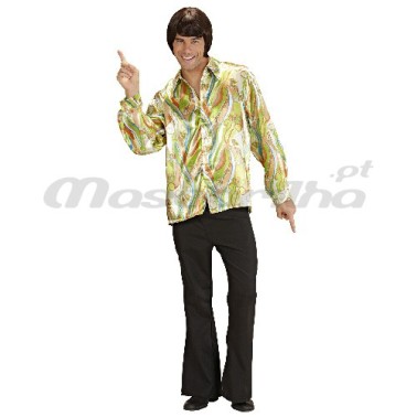 Camisa Anos 70 Funky Verde Camisa Anos 70 Funky Verde